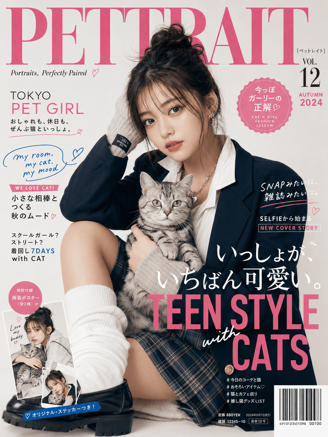 Art magazine cover-style pet artwork