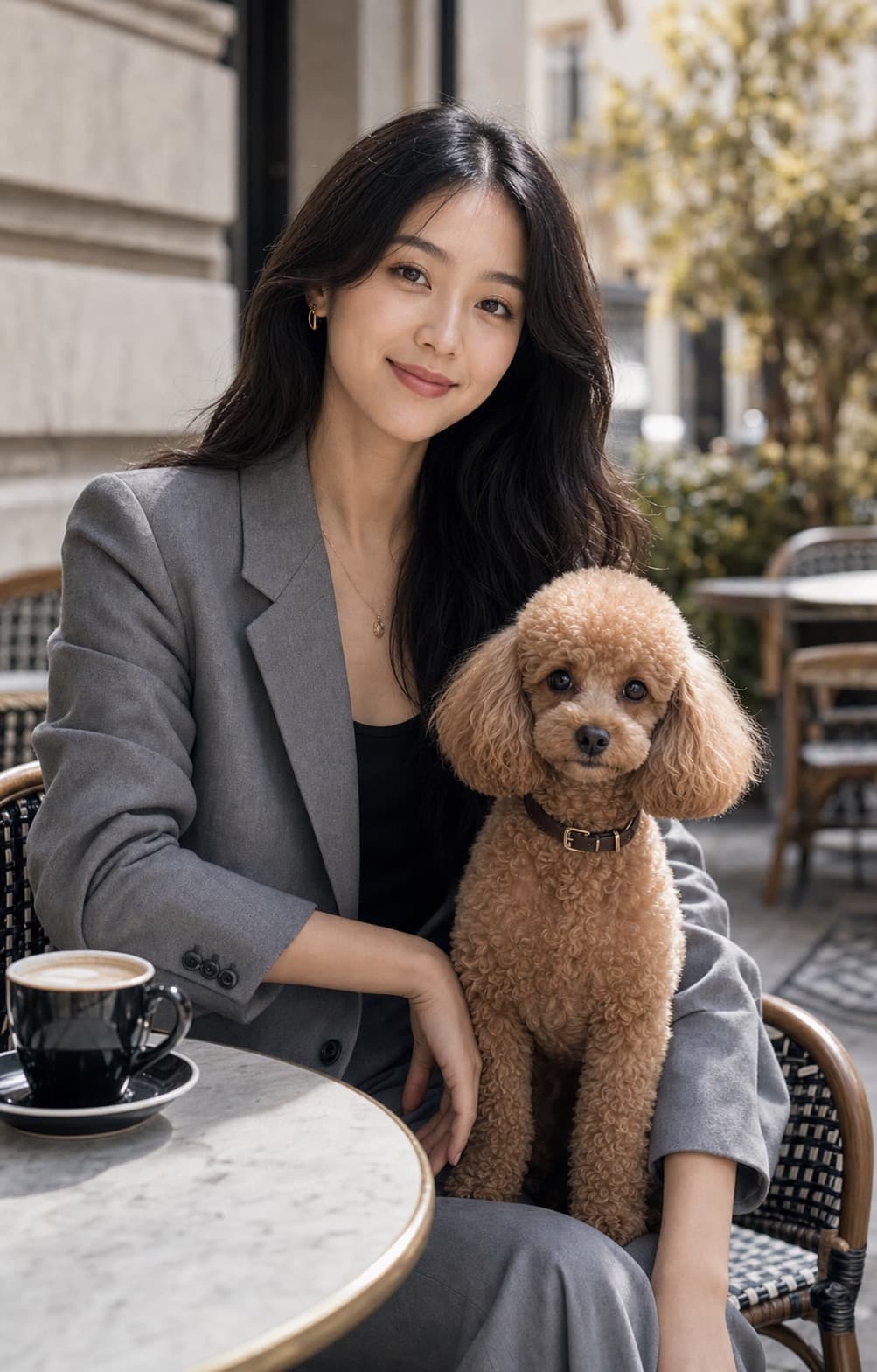 贵宾犬 贵宾犬都市咖啡馆写真